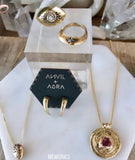 coral medallion pendant