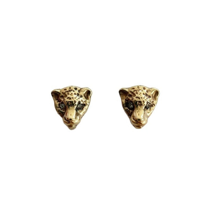 jaguar face studs with diamnd eyes