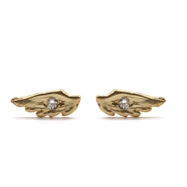 wing studs with diamonds