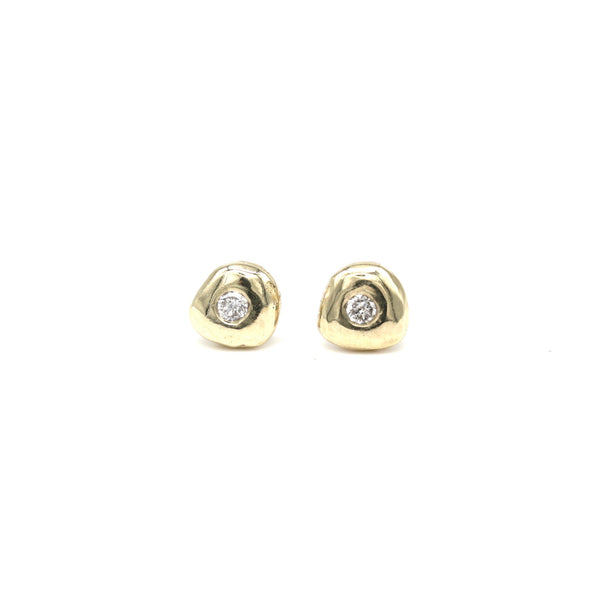 pebble studs with diamond