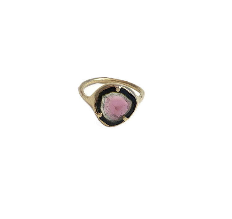 watermelon tourmaline ring