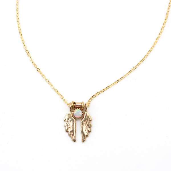 double wing necklace with cabochon