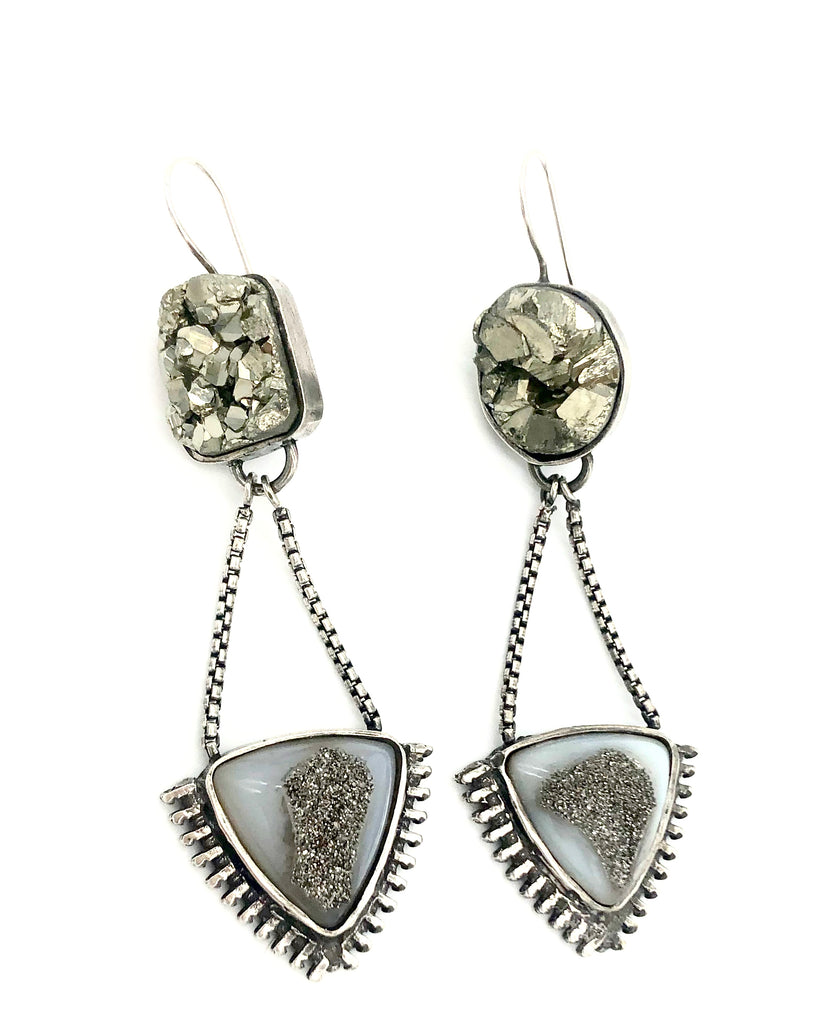 sterling drusy statement earrings *Store only