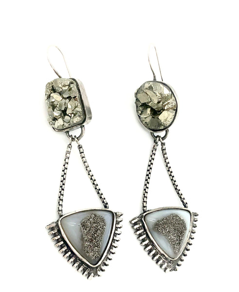 sterling drusy statement earrings *Store only