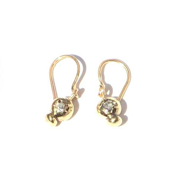 pebble dangle earrings with diamonds