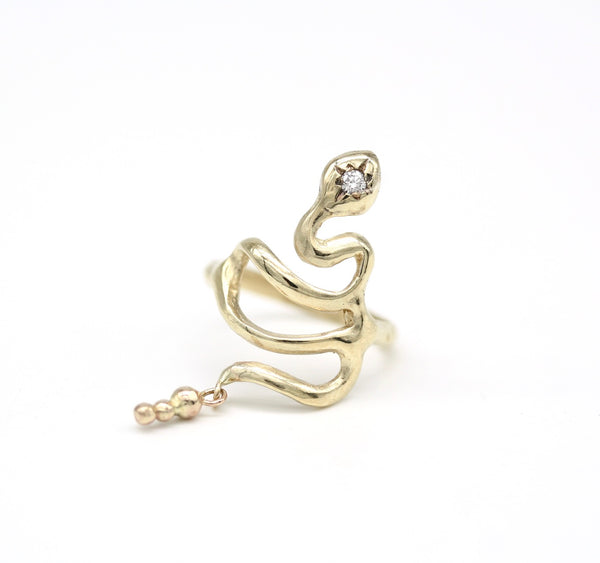 serpent ring with rattle